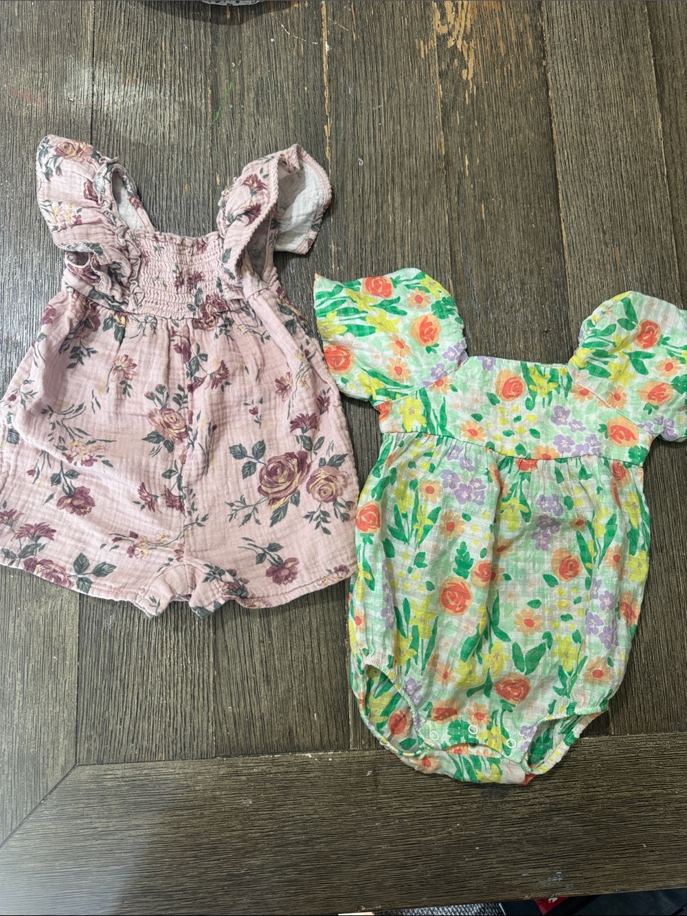 Baby Girl Floral Romper Bundle | Modern Elements & Cat & Jack | 2 Piece
